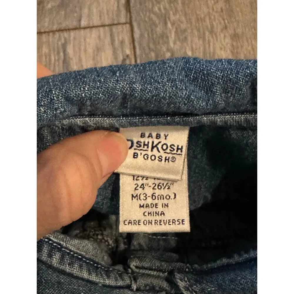 Vintage Oshkosh B'gosh Denim Bubble Romper Denim Cotton Blue Size 3-6months